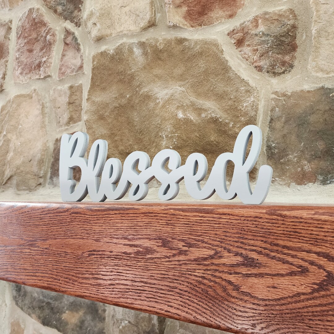Wood Faith Sign – Freestanding Tabletop Wooden Cutout Decor, Black Hand-Painted Mantel Sign